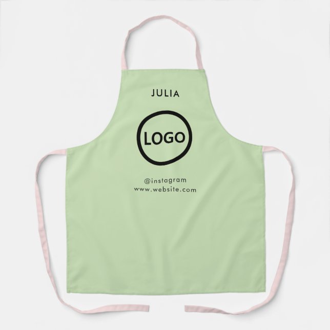 Tablier Logo d'entreprise Grayish Green Nom du personnel d (Recto)