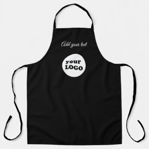 Tablier Logo d'entreprise personnalisé blanc Script simple
