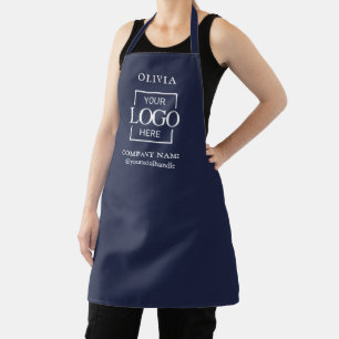 Tablier Logo d'entreprise personnalisé bleu et nom de l'em