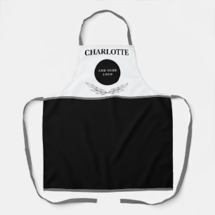 Tablier Logo d'entreprise personnalisé élégant noir et bla
