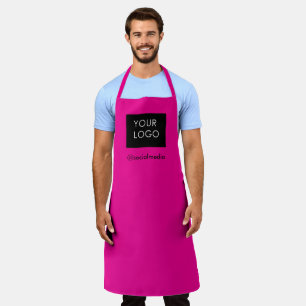 Tablier Logo d'entreprise personnalisé moderne rose chaud