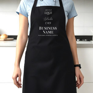 Tablier Logo d'entreprise personnalisé noir Titre de l'emp