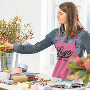 Tablier Logo d'entreprise sur Hot Pink, marque d'entrepris