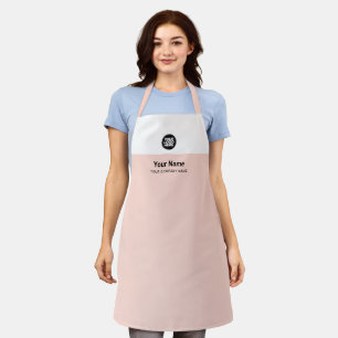 Tablier Logo du nom de l'employé rose vierge personnalis