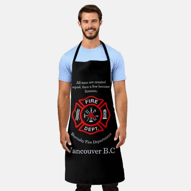 Tablier Logo du service d'incendie Badge rouge et noir (Porté)