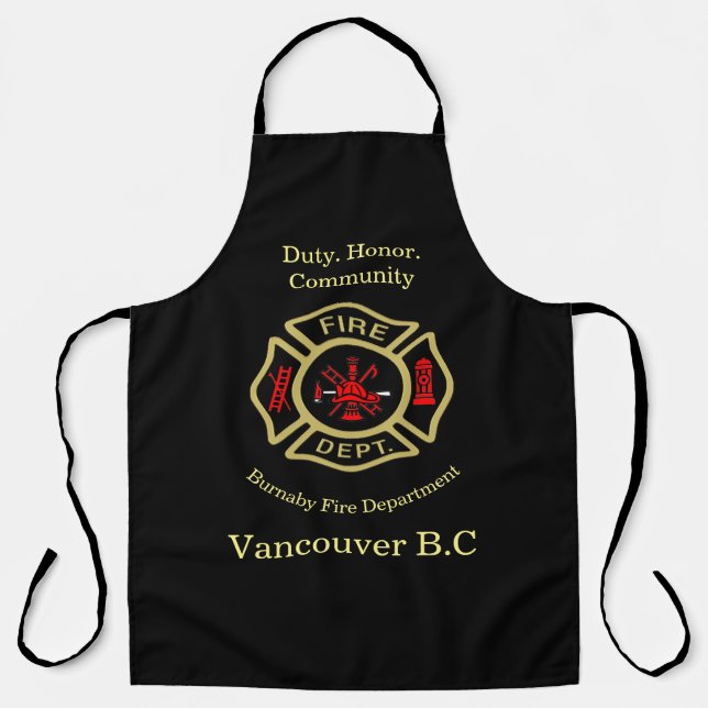 Tablier Logo du service d'incendie Honte de service Rouge  (Recto)