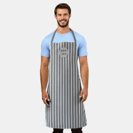 Tablier Logo Gris Blancs Simples Motifs Élégants