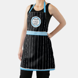 Tablier Logo personnalisé Bleu noir blanc Pinstripe