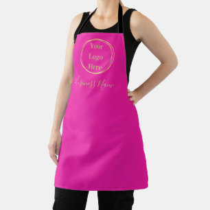 Tablier Logo personnalisé rose vif or Entreprise