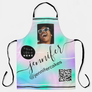 Tablier Logo photo personnalisée QR Menu CODE Holographe r
