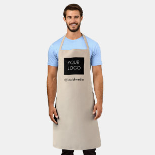 Tablier Logo Professionnel Personnalisé Moderne Beige