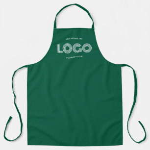 Tablier Logo rectangulaire moderne vert chasseur et blanc