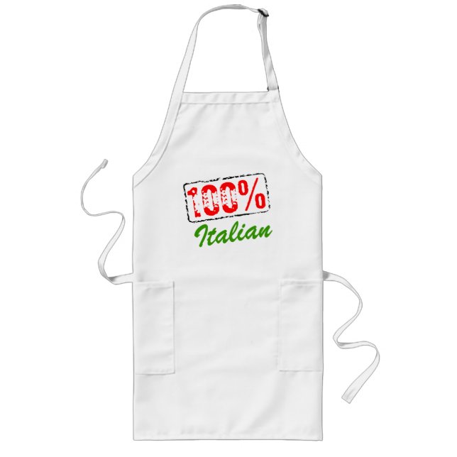 Tablier Long 100% tablier cuisine italienne pour hommes et femm (Devant)