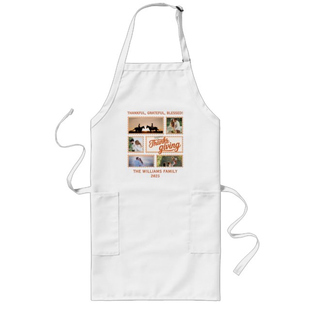 Tablier Long 2025 Thanksgiving Photo Collage Family Corresponda (Devant)