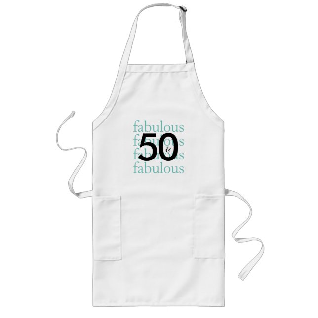 Tablier Long 50 et fabuleux noir, blanc, Turquoise tablier (Devant)