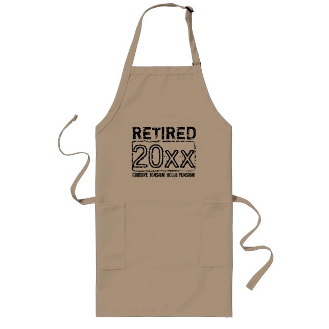 Tablier Long Amusante fête de retraite BBQ apron pour hommes re (Devant)