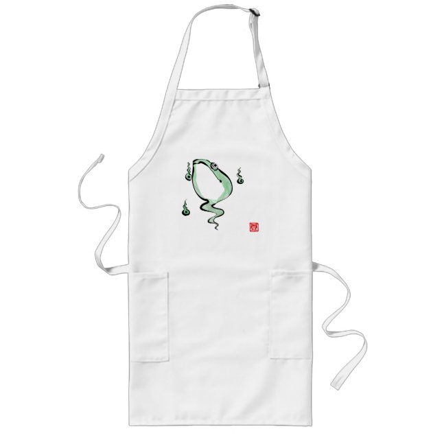 Tablier Long Antique Origine Histoire Grumpy Frog Japonais Toad (Devant)