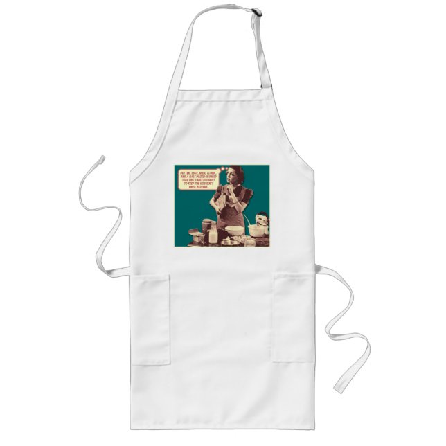 Tablier Long Apron amusant - Gâteau au coucher (Devant)