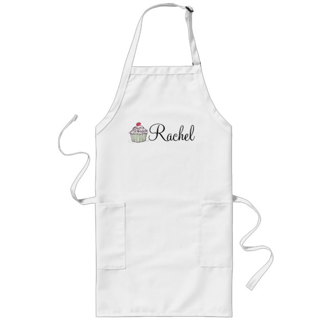 Tablier Long Apron Cupcake de votre nom (Devant)