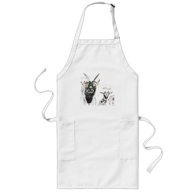 Tablier Long Apron de chèvre. - Drôle Tablier (Devant)