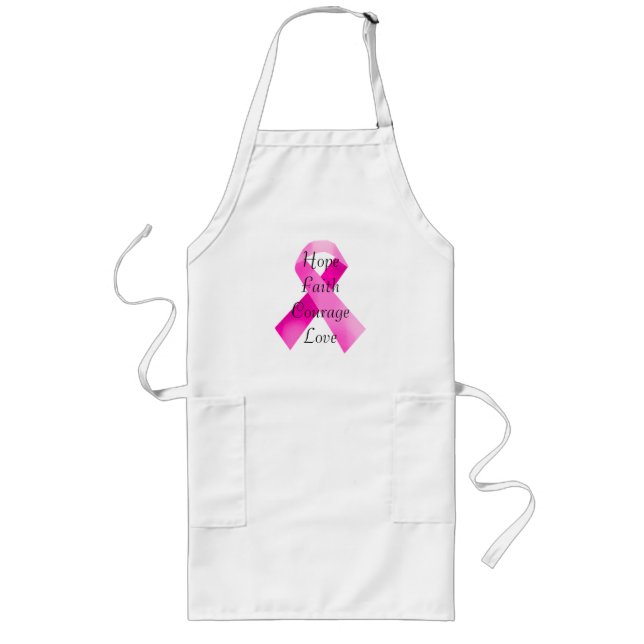 Tablier Long Apron de foi en ruban rose (Devant)