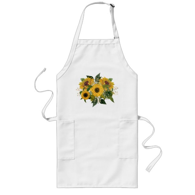 Tablier Long Apron des tournesols de campagne (Devant)