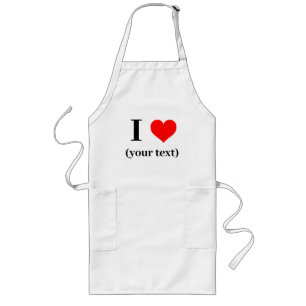 Tablier Long Apron - Personnalisé I coeur (votre texte)