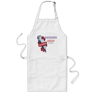 TABLIER LONG APRONS BARBER SHOP POUR MENUS