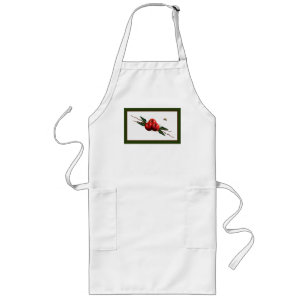 Tablier Long Aquarelle Rouge