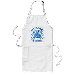 Tablier Long Aquarelles de crabe bleu illustration manuelle