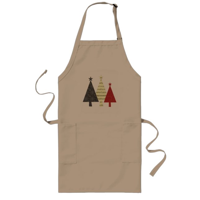 Tablier Long Arbre de Noël Élégant Motif élégant minimaliste (Devant)