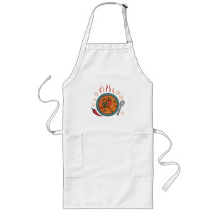 Tablier Long Art de nourriture au curry épicé chaud