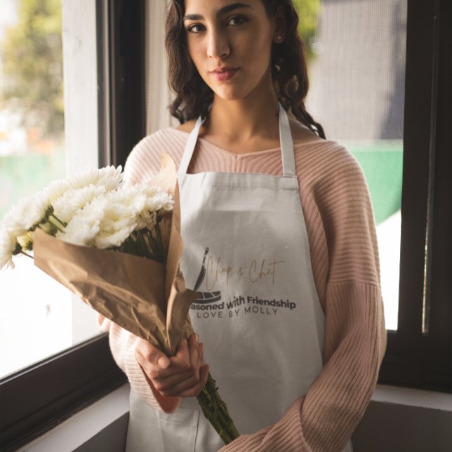 Tablier Long Assaisonné d'amitié Chop et de bavardage (Créateur téléchargé)