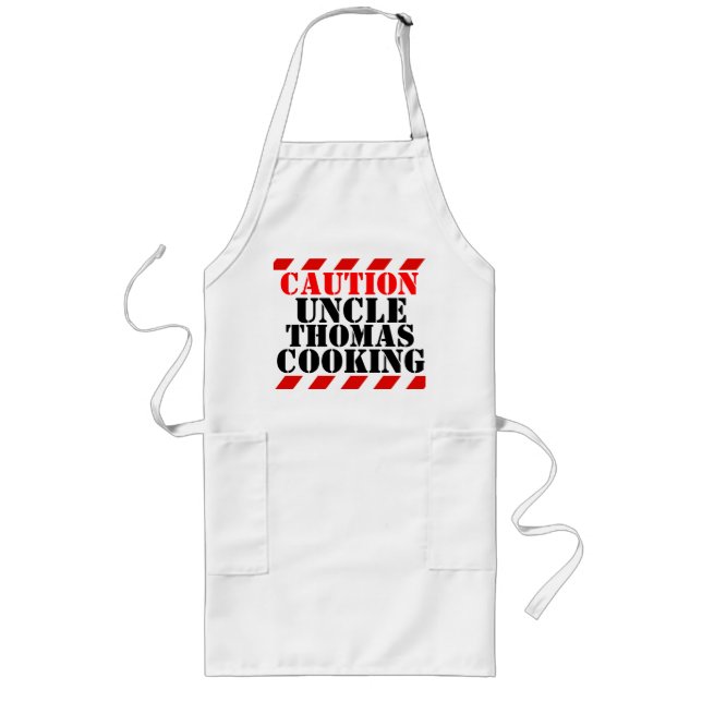 Tablier Long Attention votre nom est cuisine graphique hobby ta (Devant)
