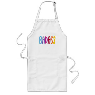 Tablier Long BADASS Lettrage Amusant Coloré 