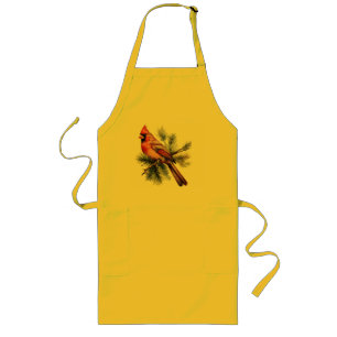 Tablier Long Baies Rouges Vibrantes avec des Feuilles Vertes Lu