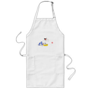 Tablier Long Bain de chat japonais humoristique I
