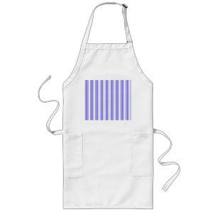 Tablier Long Bandes de bonbons bleu et blanc