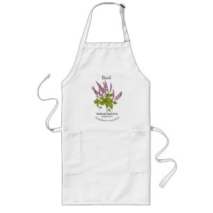 Tablier Long Basil Plants Herb Botanical Text