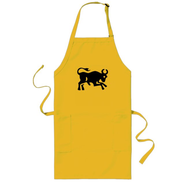 Tablier Long Beaucoup de Bull visuel Bovine noire vache T-Sh (Devant)