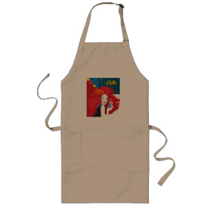 Tablier Long "Belle femme de mode art avec de café de tasse"