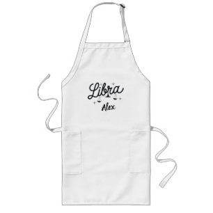 Tablier Long Bibliothèque personnalisée Zodiac Sign Art