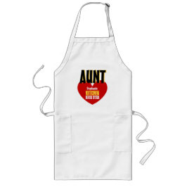 Tablier Long Big Star Nom personnalisé AUNT Kitchen Rock Star V