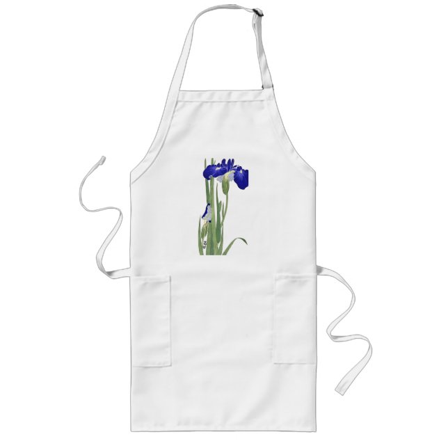 Tablier Long Blue Irises par Ohara Koson (Devant)