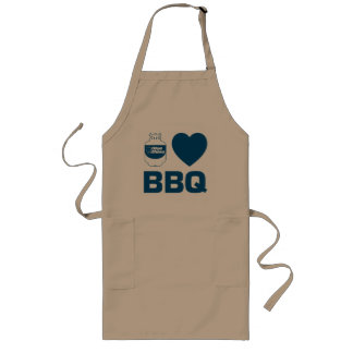 Tablier Long Blue Rhino "I Heart BBQ"
