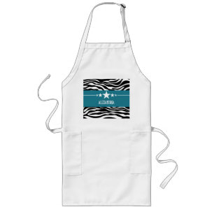 Tablier Long Blue Sassy Star Zebra Apron