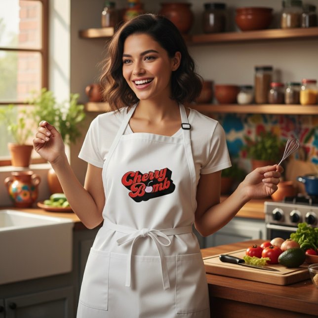 Tablier Long Bombe cerise (Créateur téléchargé)