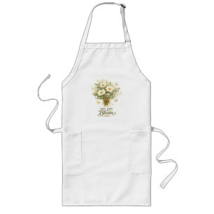 Tablier Long Bouquet de fleurs sauvages blanches Botanique