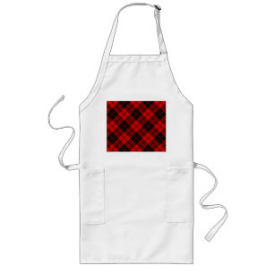 Tablier Long Brodie tartan rouge noir plaid