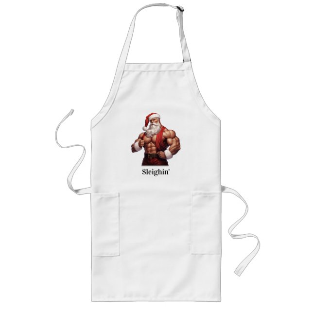 Tablier Long Buff Santa Claus Muscles d'entraînement Salle de g (Devant)